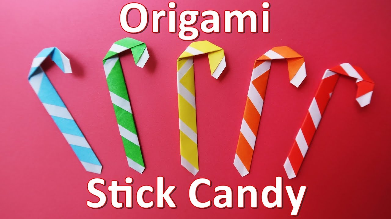 折り紙【スティックキャンディー】折り方 簡単で可愛い♪ クリスマスやハロウィンの飾りに♪ Halloween & Christmas