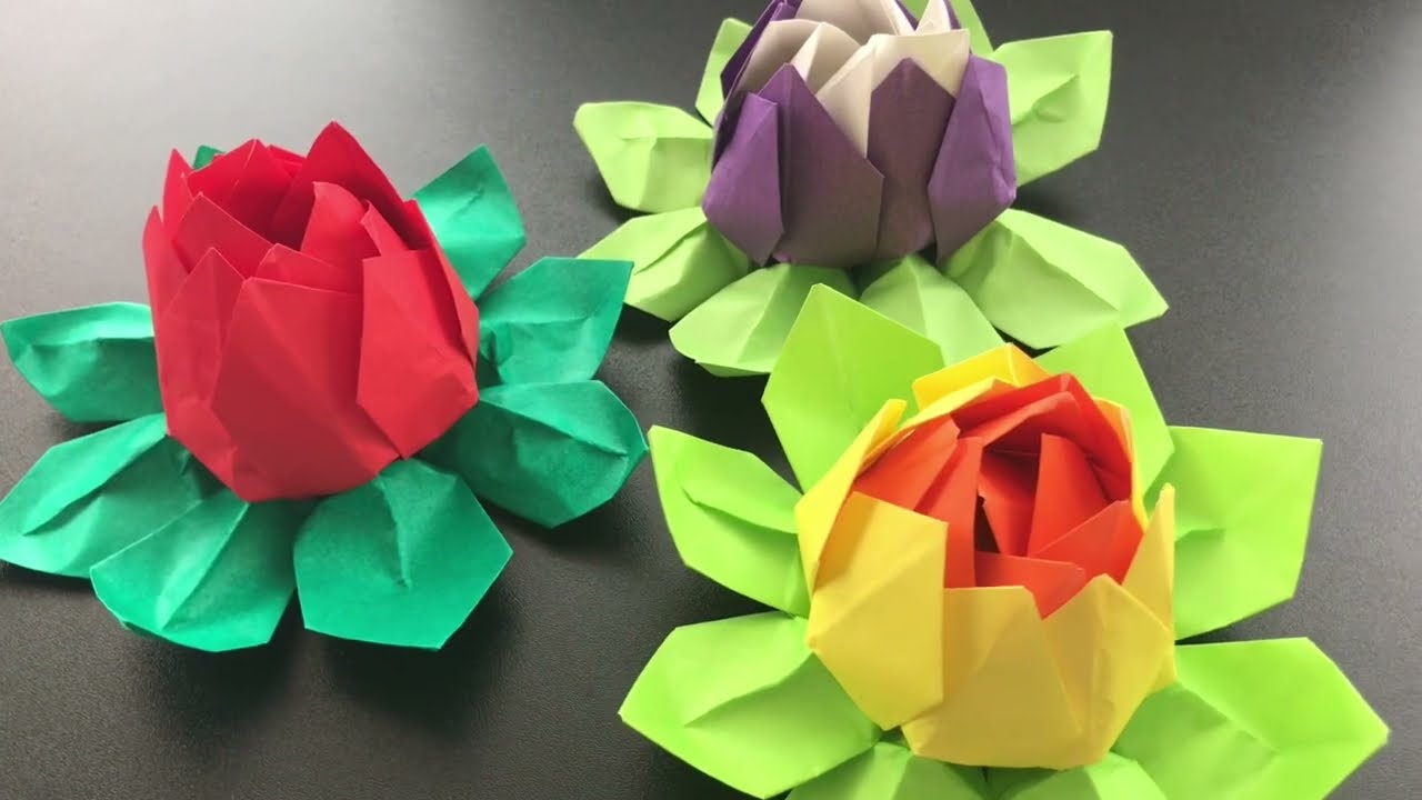 折り紙】簡単なのに豪華でインパクト大！立体の花の作り方動画