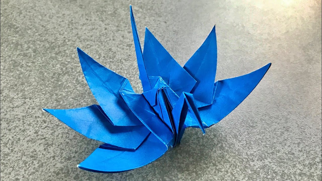 折り紙 難しい折り鶴アレンジ5 六枚羽の鶴 の折り方 作り方動画 Origami 介護士しげゆきブログ