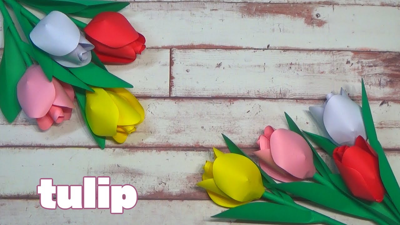 春の訪れを感じさせるチューリップのペーパーフラワーで、高齢者の方々に喜びを与えよう【DIY】(paper flower) Spring